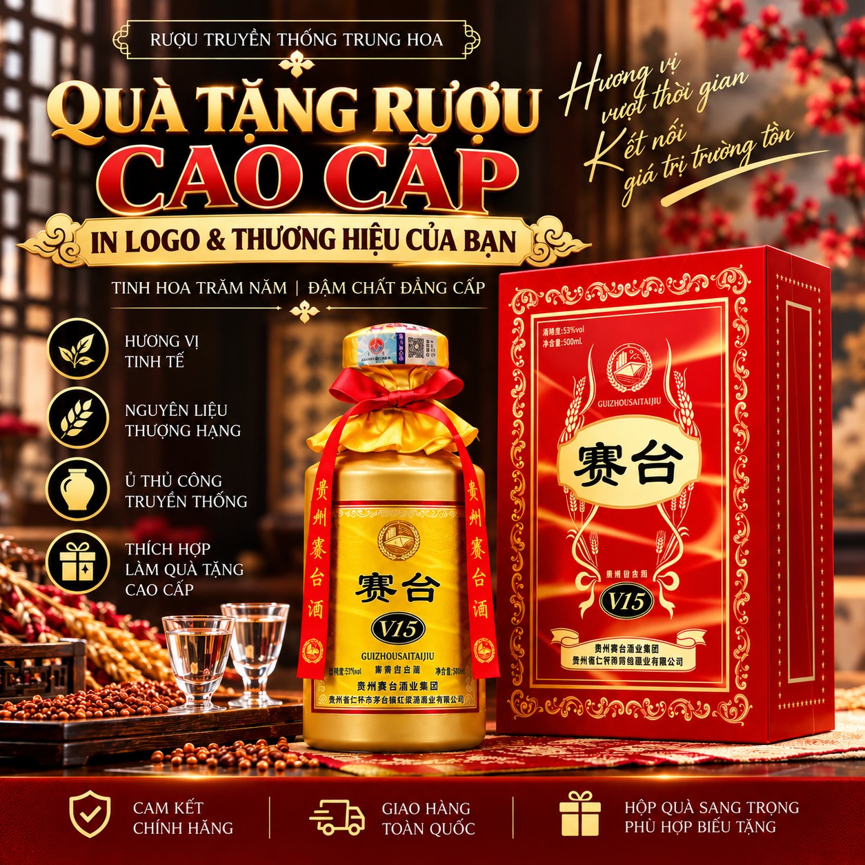 Mẫu quà tặng Rượu Saitai -V15